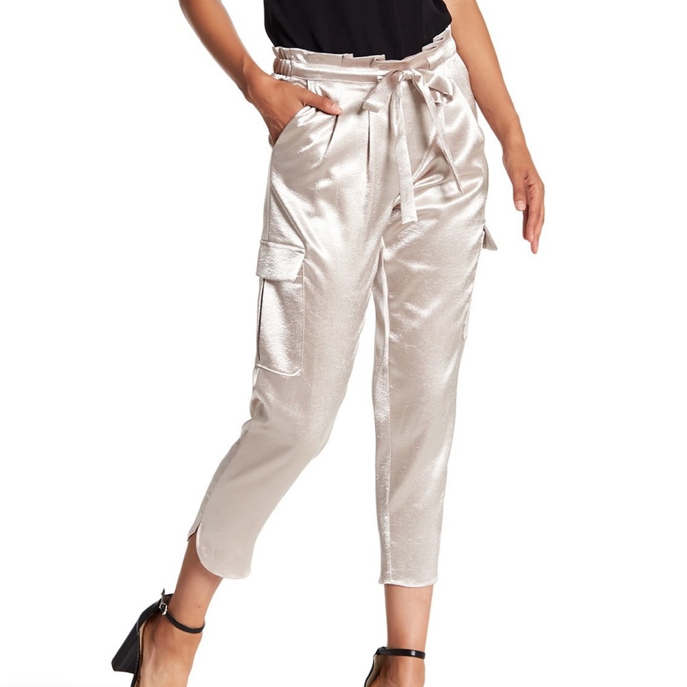 Ramy Brook Allyn Satin Champagne Pants S